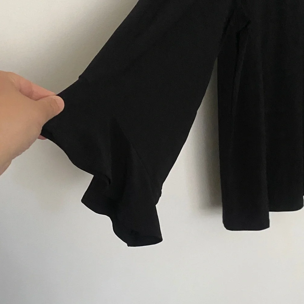 Dennis Basso Elegant Black Long Sleeve Top - Picture 3 of 4